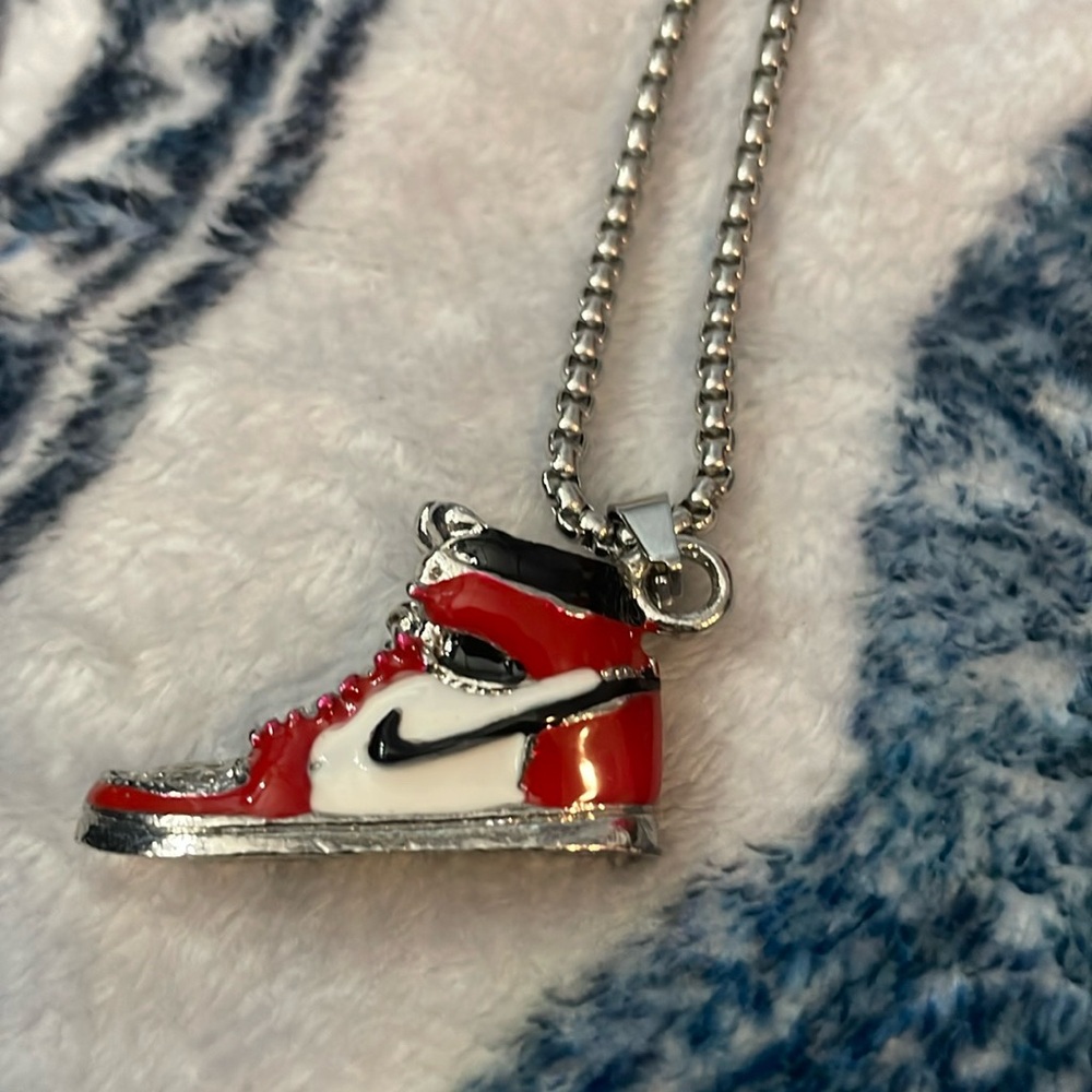 Brand new red Nike Air Force shoe necklace